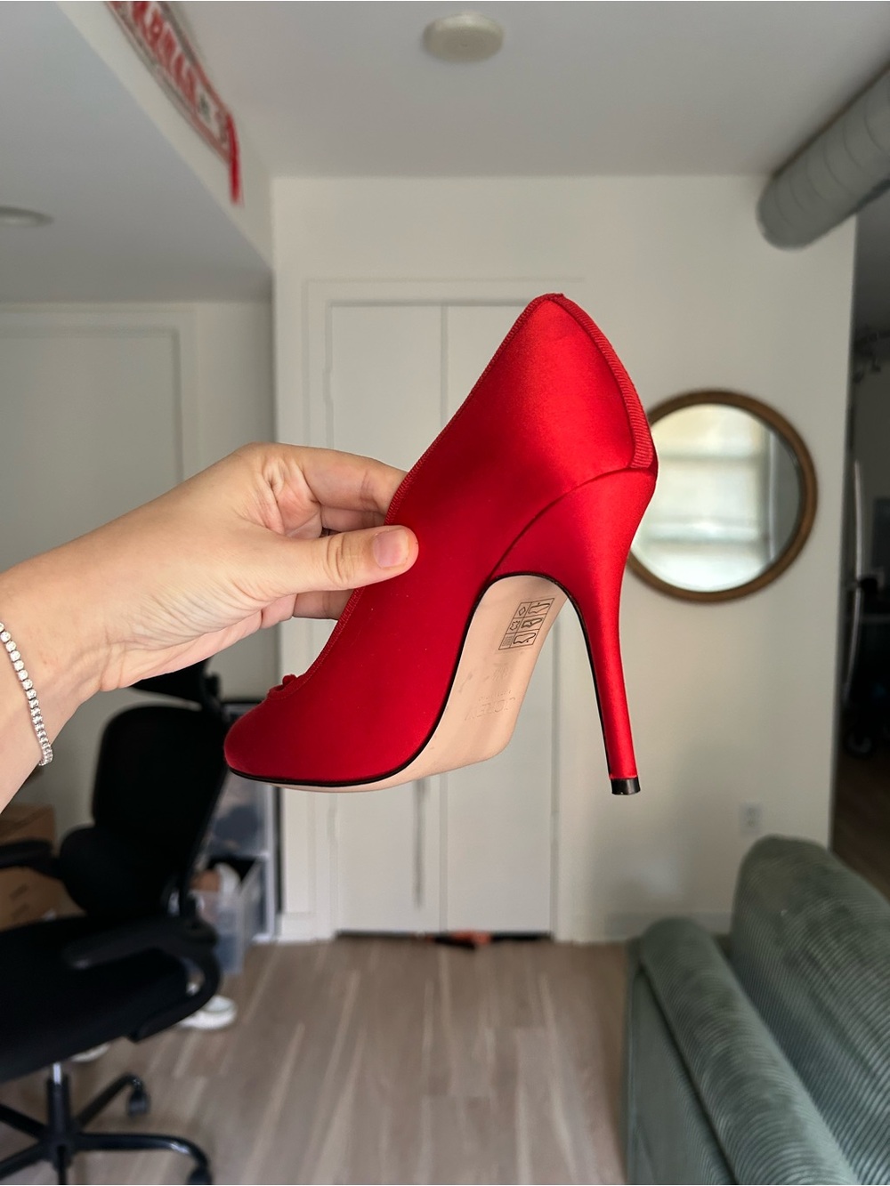 J. Crew Red Ballet Stiletto Pumps with Bow - Picture 2 of 8